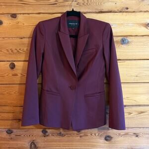 Lafayette 148 Maroon One Button Blazer Size 0